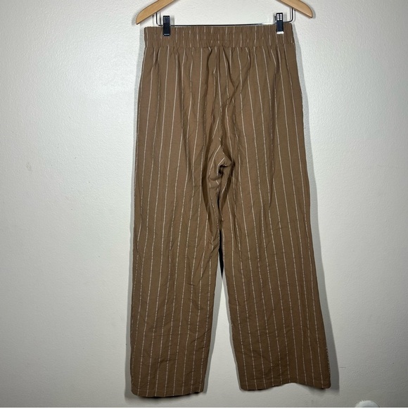Sienna Sky Womens Tan Stripe Pull On Cotton Pants Wide Leg Size XL Coastal - Picture 6 of 9